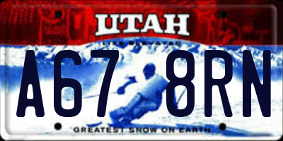 UT license plate A678RN