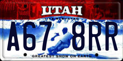 UT license plate A678RR