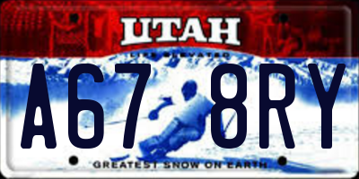 UT license plate A678RY
