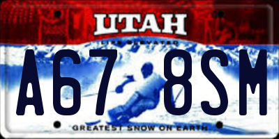 UT license plate A678SM