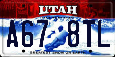 UT license plate A678TL