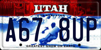 UT license plate A678UP