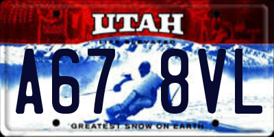 UT license plate A678VL