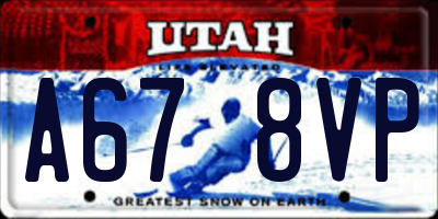 UT license plate A678VP