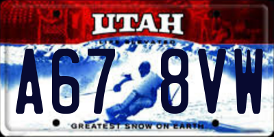 UT license plate A678VW