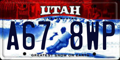 UT license plate A678WP