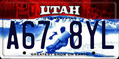 UT license plate A678YL