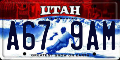 UT license plate A679AM
