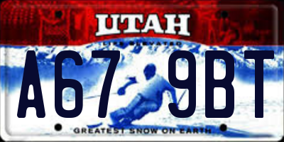 UT license plate A679BT