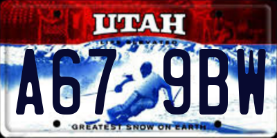 UT license plate A679BW