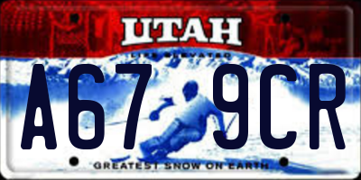 UT license plate A679CR