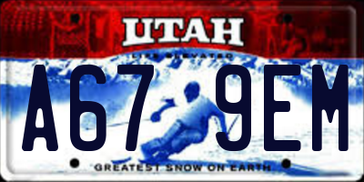 UT license plate A679EM