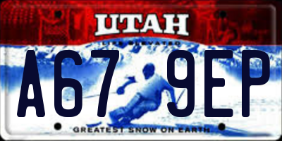 UT license plate A679EP