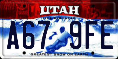 UT license plate A679FE