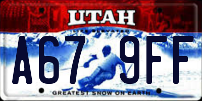 UT license plate A679FF