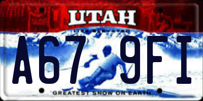 UT license plate A679FI