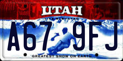 UT license plate A679FJ