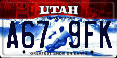UT license plate A679FK