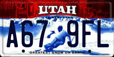 UT license plate A679FL
