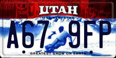 UT license plate A679FP