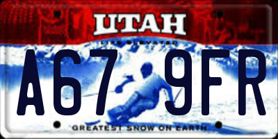 UT license plate A679FR