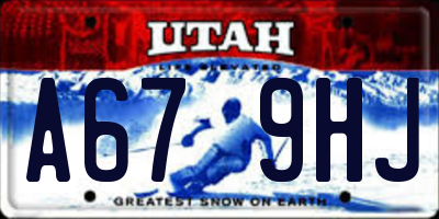 UT license plate A679HJ
