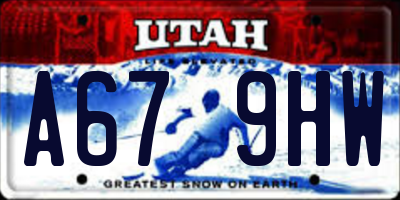 UT license plate A679HW