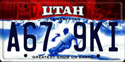 UT license plate A679KI