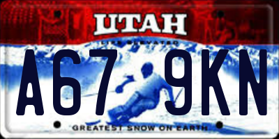 UT license plate A679KN