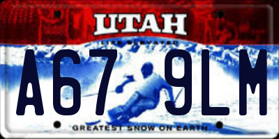 UT license plate A679LM