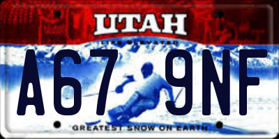 UT license plate A679NF