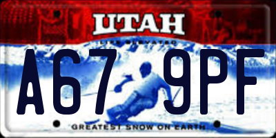 UT license plate A679PF