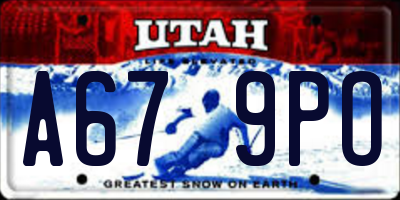 UT license plate A679PO
