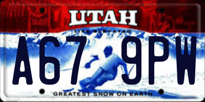 UT license plate A679PW