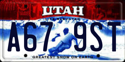 UT license plate A679ST