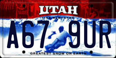 UT license plate A679UR