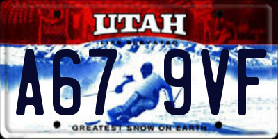 UT license plate A679VF