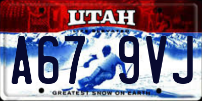 UT license plate A679VJ