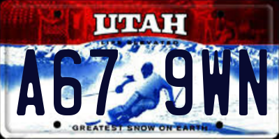 UT license plate A679WN