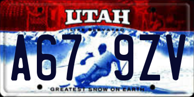 UT license plate A679ZV