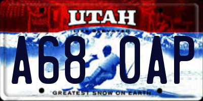 UT license plate A680AP