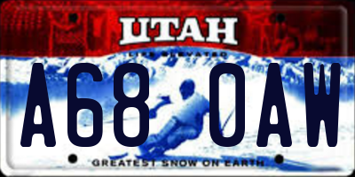 UT license plate A680AW