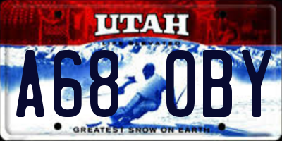 UT license plate A680BY