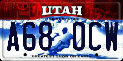 UT license plate A680CW