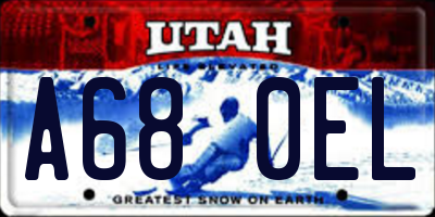 UT license plate A680EL