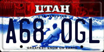 UT license plate A680GL