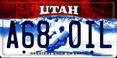 UT license plate A680IL