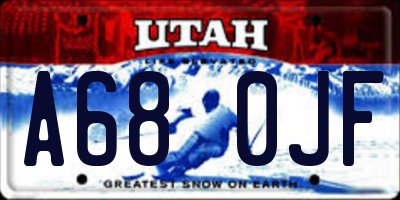 UT license plate A680JF