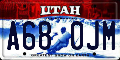 UT license plate A680JM