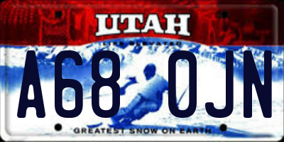 UT license plate A680JN